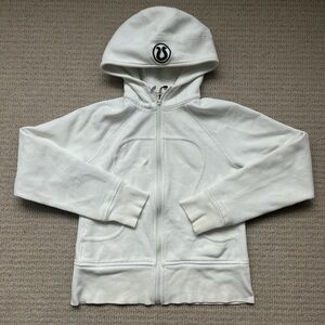 Lululemon white scuba zip up hoodie